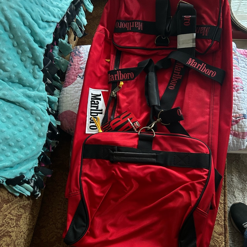 Marlboro Red Travel Bag with Black Details